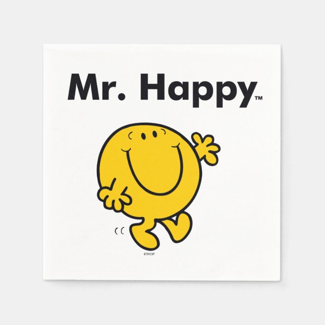 Mr. Men | Mr. Happy Is Always Happy Paper Napkins (Front)