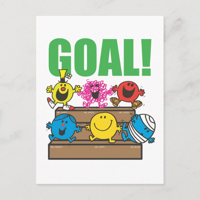 Mr. Men Soccer Fans | Goal Postcard (Front)