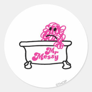 Mr. Messy Bathtub Logo Classic Round Sticker