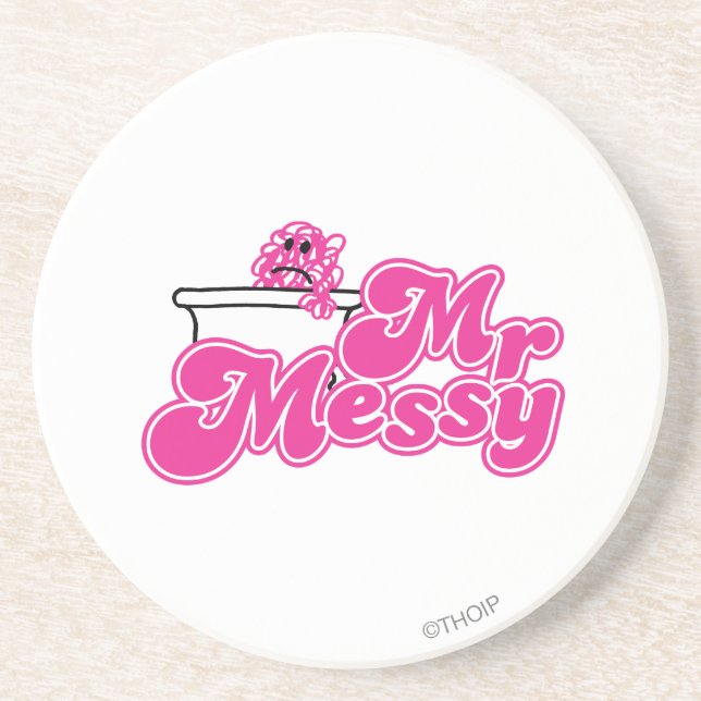 Mr. Messy | Bathtub Soaking Sandstone Coaster (Front)