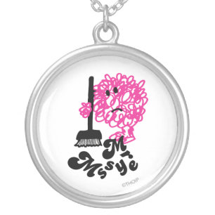 Mr. Messy Broom & Name Silver Plated Necklace