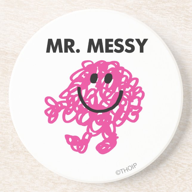 Mr. Messy | Classic Pose Sandstone Coaster (Front)