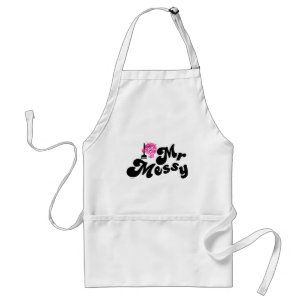 Mr. Messy Cleaning With Broom Adult Apron