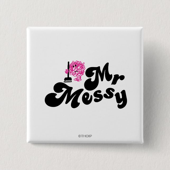 Mr. Messy | Cleaning With Broom Button (Front)
