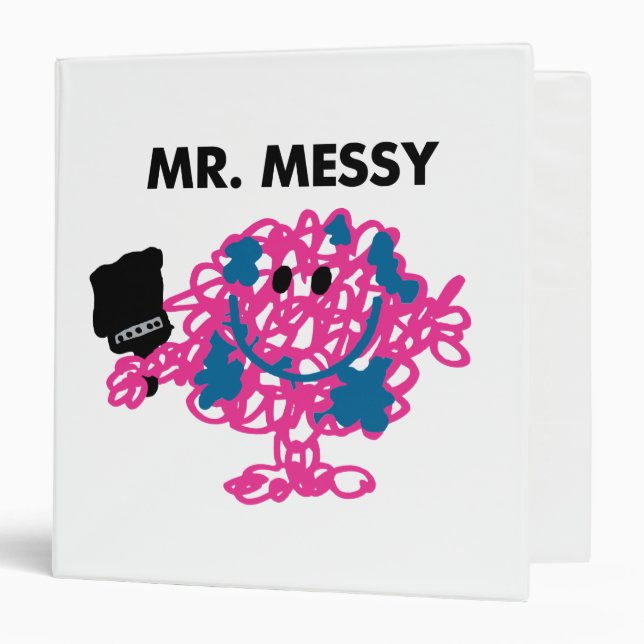 Mr. Messy Holding A Paintbrush Binder (Front/Inside)