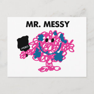 Mr. Messy Holding A Paintbrush Postcard