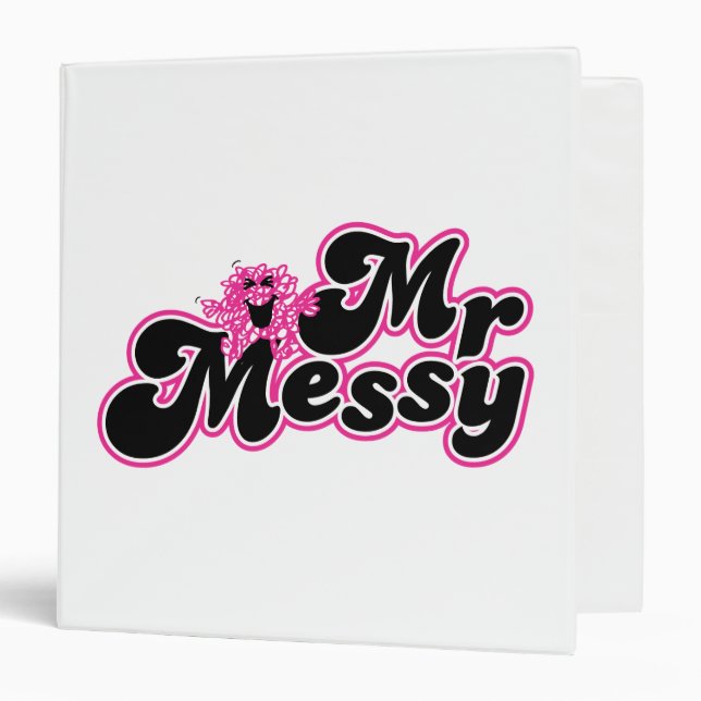 Mr. Messy | Large Black & Pink Letters Binder (Front/Inside)