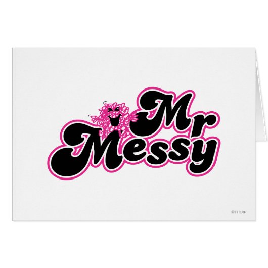 Mr. Messy | Large Black & Pink Letters Cards (Front Horizontal)