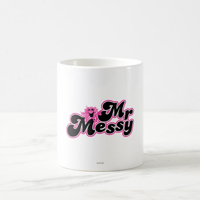 Mr. Messy | Large Black & Pink Letters Coffee Mug (Center)