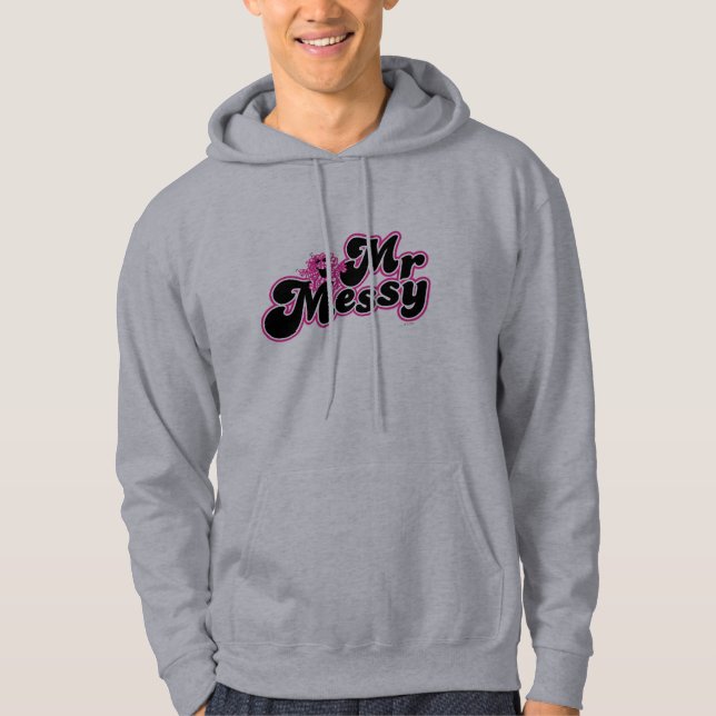 Mr. Messy | Large Black & Pink Letters Hoodie (Front)