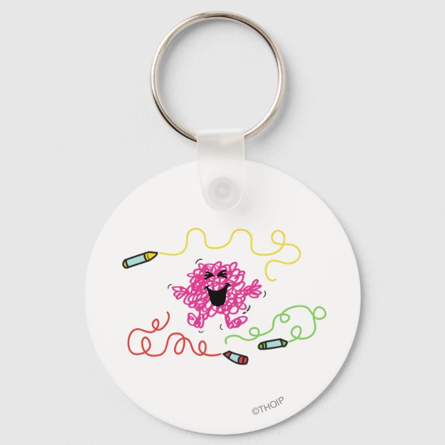 Mr. Messy Playing With Crayons Keychain (Front)