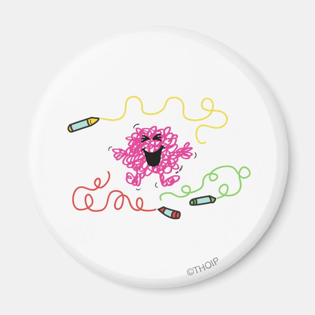 Mr. Messy Playing With Crayons Magnet (Front)