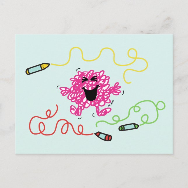 Mr. Messy Playing With Crayons Postcard (Front)