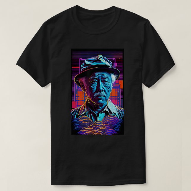 Mr. Miagi - Blacklight Art Style - Synthwave T-Shi T-Shirt (Design Front)