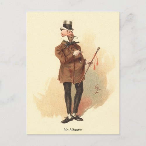 Mr Micawber by Kyd _ Dickens David Copperfield Postcard