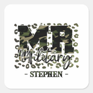Mr. Military Camouflage Square Sticker