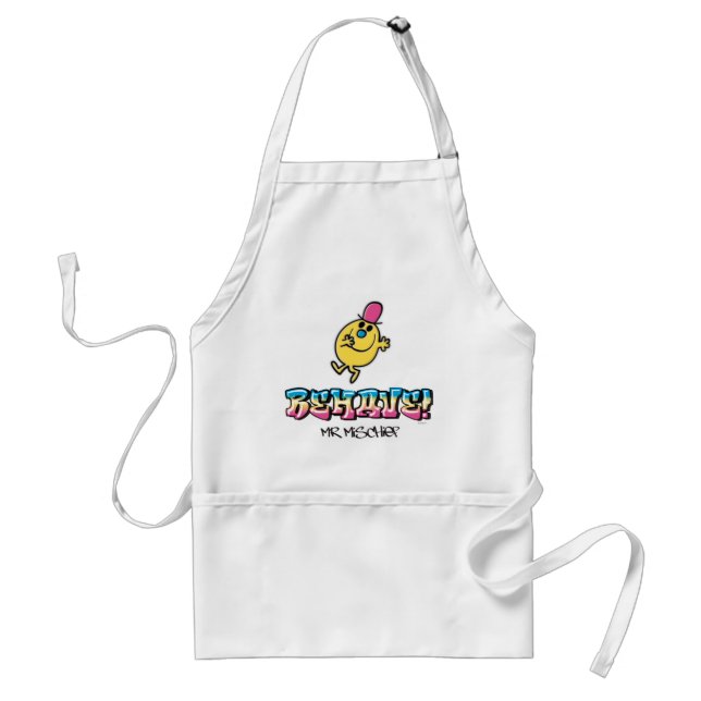Mr. Mischief | Behave Adult Apron (Front)