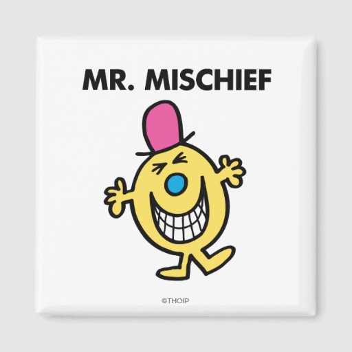 Mr. Mischief | Smiling Gleefully 2 Inch Square Magnet | Zazzle