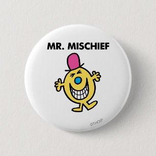 Mr. Mischief Smiling Gleefully Pinback Button