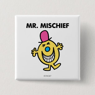 Mr. Mischief Smiling Gleefully Pinback Button