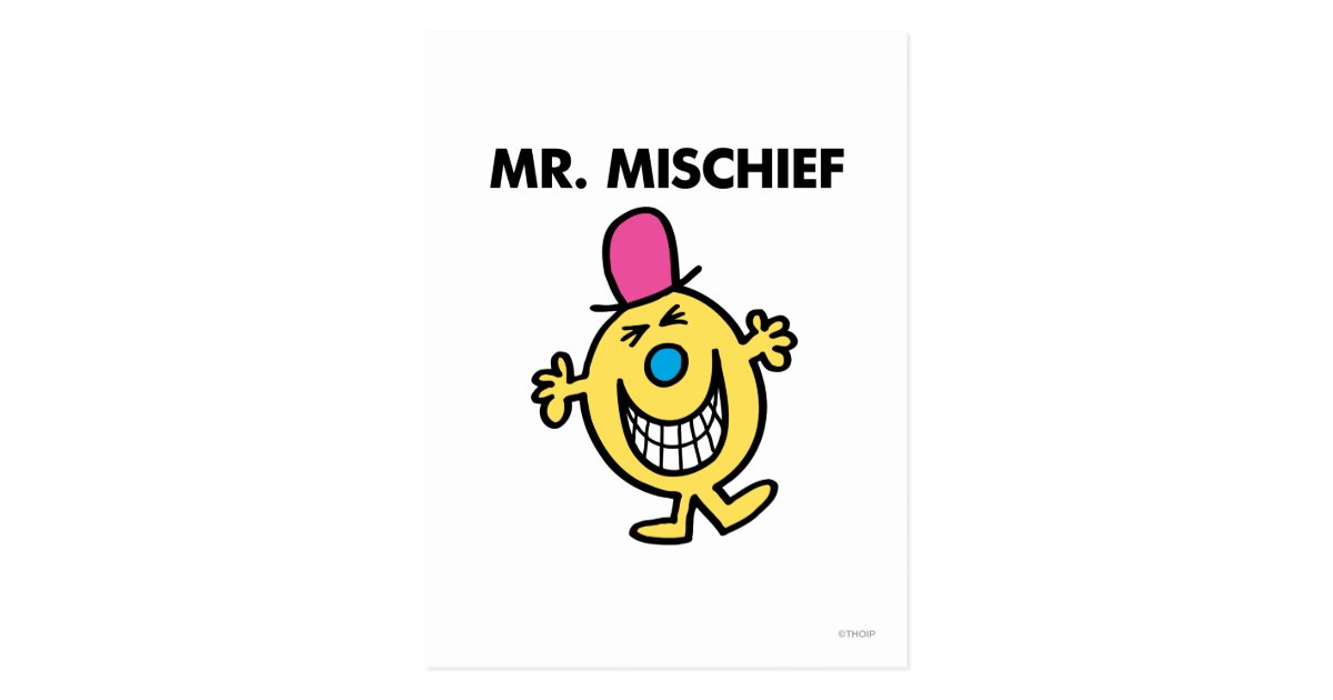 Mr. Mischief | Smiling Gleefully Postcard | Zazzle.com