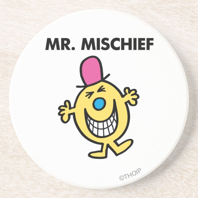 Mr. Mischief | Smiling Gleefully Sandstone Coaster (Front)