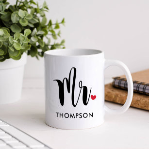 Personalized Modern Mr. & Mrs. Mugs