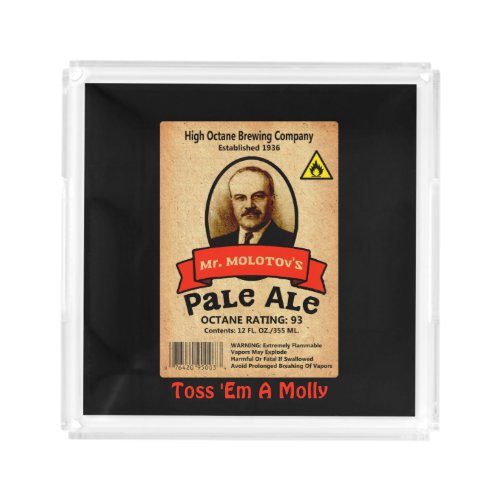 Mr Molotovs Pale Ale Label Acrylic Tray