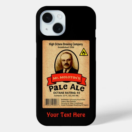 Mr Molotovs Pale Ale Label iPhone 15 Case