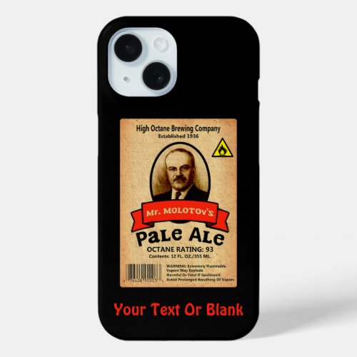 Mr Molotovs Pale Ale Label iPhone 15 Case