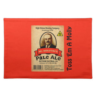 Mr. Molotov's Pale Ale Label Cloth Placemat