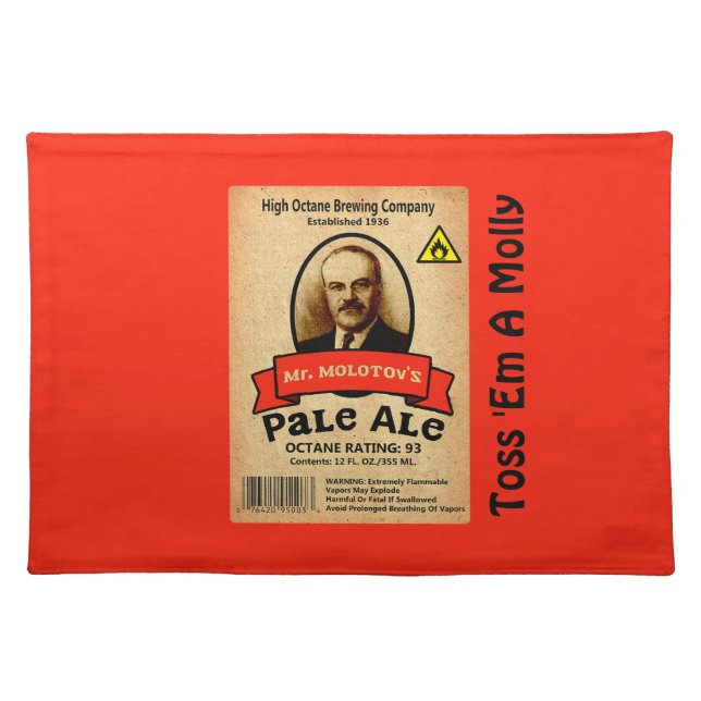 Mr. Molotov's Pale Ale Label Cloth Placemat (Front)
