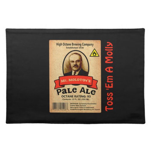 Mr Molotovs Pale Ale Label Cloth Placemat