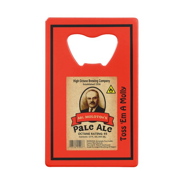 Mr. Molotov's Pale Ale Label Credit Card Bottle Opener (Front)
