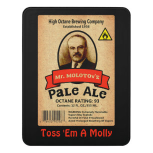 Mr. Molotov's Pale Ale Label Door Sign