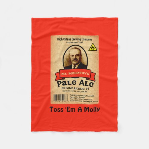 Mr Molotovs Pale Ale Label Fleece Blanket