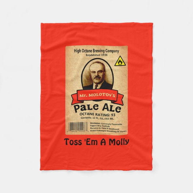 Mr. Molotov's Pale Ale Label Fleece Blanket (Front)
