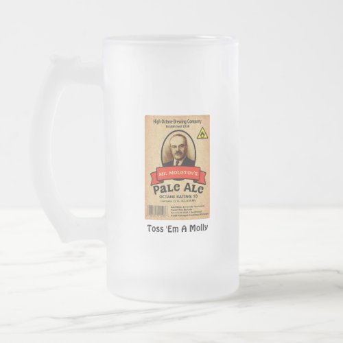Mr Molotovs Pale Ale Label Frosted Glass Beer Mug