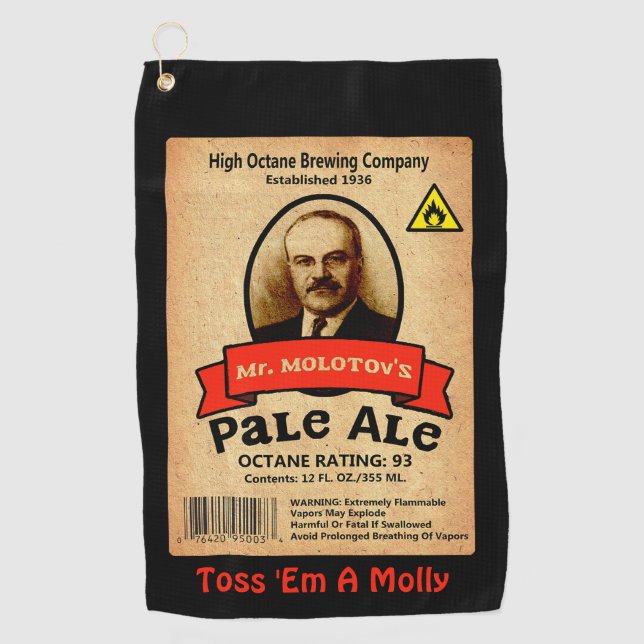 Mr. Molotov's Pale Ale Label Golf Towel (Front)