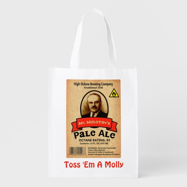 Mr. Molotov's Pale Ale Label Grocery Bag (Front)