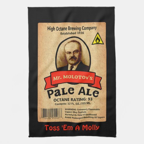 Mr Molotovs Pale Ale Label Kitchen Towel