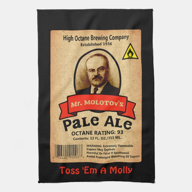 Mr. Molotov's Pale Ale Label Kitchen Towel (Vertical)