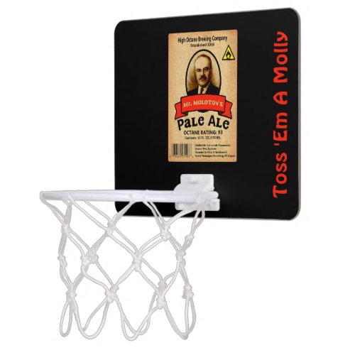 Mr Molotovs Pale Ale Label Mini Basketball Hoop