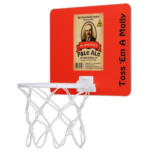 Mr Molotovs Pale Ale Label Mini Basketball Hoop