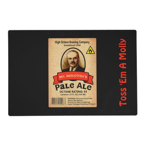 Mr Molotovs Pale Ale Label Placemat