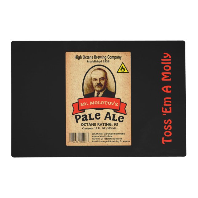 Mr. Molotov's Pale Ale Label Placemat (Front)