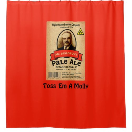 Mr Molotovs Pale Ale Label Shower Curtain
