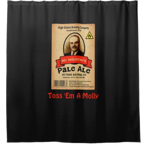 Mr Molotovs Pale Ale Label Shower Curtain