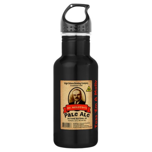 Mr Molotovs Pale Ale Label Stainless Steel Water Bottle