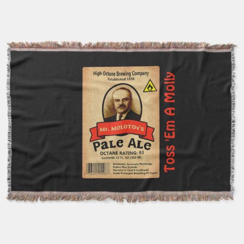 Mr Molotovs Pale Ale Label Throw Blanket